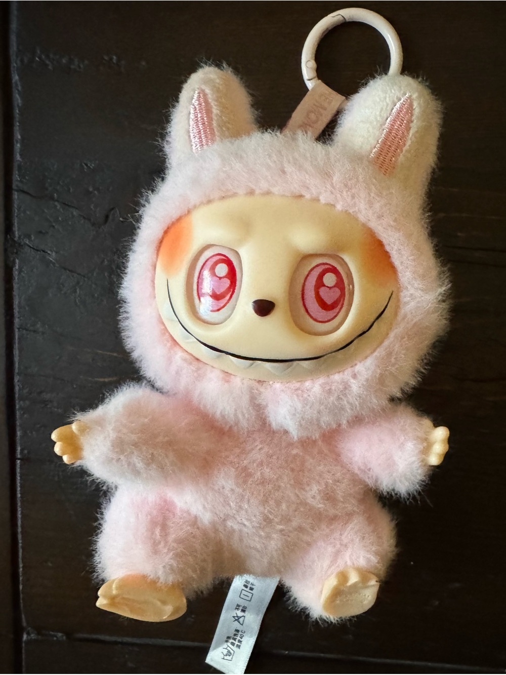 LaBuBu.  PopMart Pink, hanging, Plush Toy with Cute Face